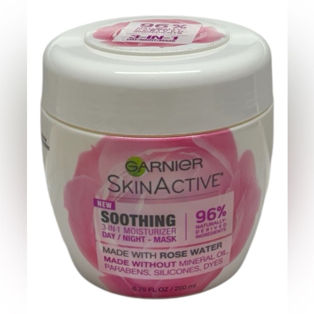 Garnier Skin Active Soothing 3 in 1 Moisturizer Day Night Mask Rose Water 200ml